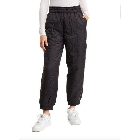 19 Cooper Pants - NWT Womens Black Nylon, 19 Cooper, Onion Quilted Jogger Pull on Pants Medium